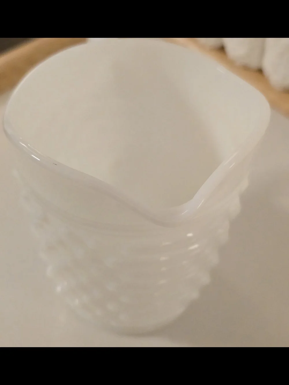 Vintage Anchor Hocking Hobnail Milk Glass Juice Pint Pitcher MCM